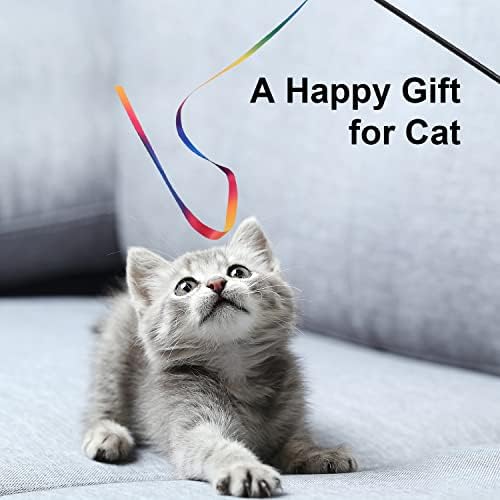 3kom interaktivne igračke za štapiće za mačke, duge šarene igračke za mačke šarene mačke interaktivne igračke za trake šarmer štap za mačke mačići