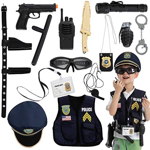 JOYIN 14 kom policija se pretvara da igra igračke šešir i uniformna odjeća za Noć vještica, kostim policajca, igranje uloga