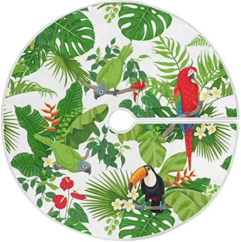 Oarencol Tropicalni papagaji Toucan Božićna suknja od 36 inča Pilce Palm lišće Cvijeće Xmas Holiday Party
