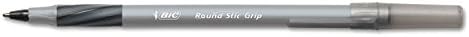 Okrugla olovka Stic Grip, prozirna cijev, crna tinta, srednje pt, 1,2 mm