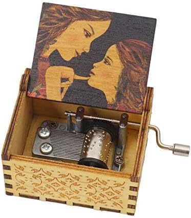 SLGIFT WOOD muzička kutija, ručni orasni laserski gravirani vintage muzički kutije pokloni za rođendan