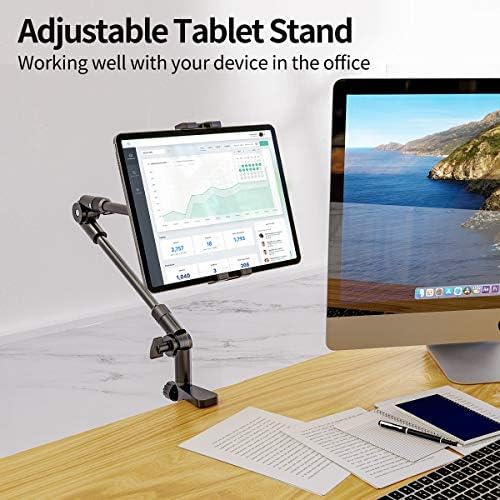 Držač za tablet KDD sa 360 ° telefonom iPad stativa, 2-rudni nosač veb kamere za veb kamere za stol za stol, pogodan za 4,7 -13 uređaja, iPad Pro 12,9 Air Mini, Galaxy kartice, prekidač, iPhone