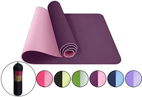 Weiliru prostirka za jogu sa mrežastom torbom debljine 6 mm neklizajuća teretana za vježbanje za fitnes Pilates za jogu, Pilates i vježbe na podu