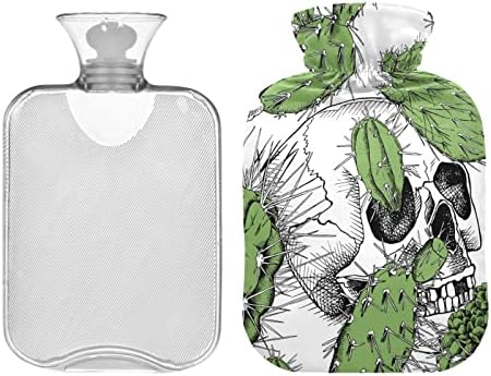 Flaše sa toplom vodom sa poklopcem lobanje sočna zelena vreća za toplu vodu za ublažavanje bolova, trudnice, toplo Pakovanje 2 litra