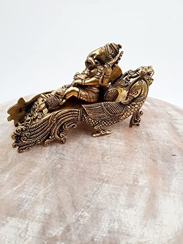 MohanJodero elegantan mesing Lord Ganesha jahanje na paun Baggi Kip