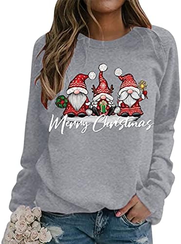 Žene Sretan božićni print pulover Duks dugih rukava Bluza Smiješna kuća za odmor CrewNeck Torp Holiday Majica