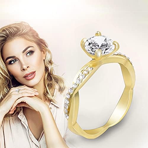 Vjenčani prsten Bridal Diamond Circon Band Silver Ring Angagement Elegantni prstenovi Muški prsten