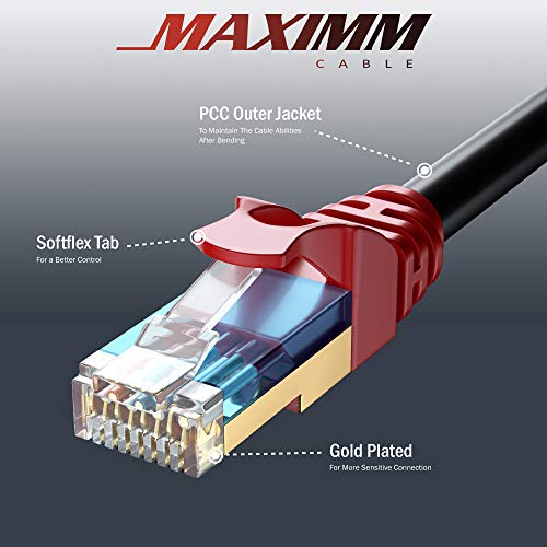 Maximm CAT 7 Ethernet kabel, vanjski i zatvoreni teški vodootporni, direktan ukop, u prizemlju, UV jakna, POE, mreža, internet, cat7cable, 150ft