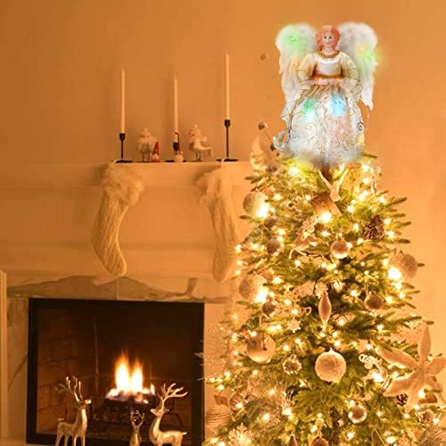Angel Božićno stablo, divan LED lampica osvijetljenih Xmas Angels stabla stablima sa krilima za odmore, zlato, wokeise