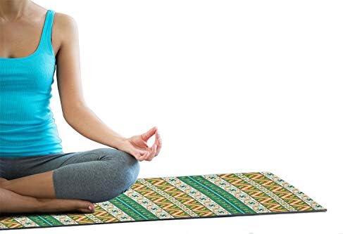 Ambesonne Colorful Yoga ručnik, šareni lokalni motiv uzorak Ispis, ne klizač za upijajući znoj upijaju joga
