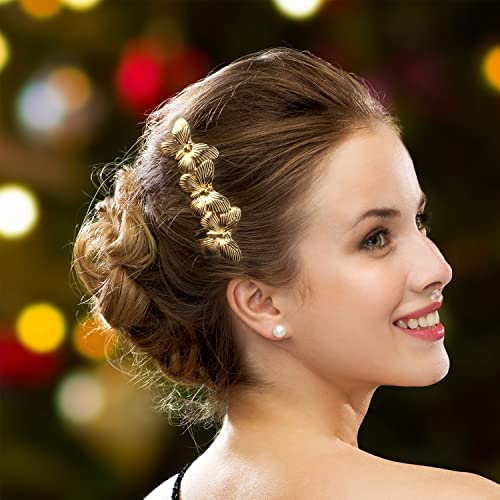 6kom leptir češljevi za kosu, ALYCLIP Vintage dekorativne kopče za kosu 3,3 inča metalni Svadbeni češljevi vjenčani Dodaci za kosu zlato / srebro / bronza