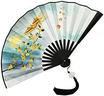 SSLFQND 8INCH ručni ples plesački ventilator kineskog stila dvostrana tasselna mastila slika kineski modni ventilator arhaični sklopivi ventilator