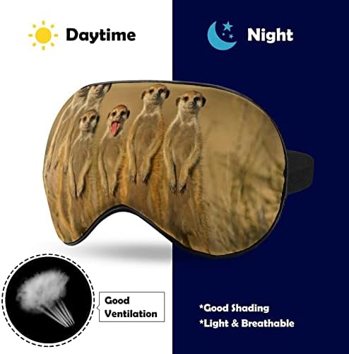 Afričke Meerkatske životinjske maske za meke očiju s podesivim remen laganim osvetlim očima za spavanje
