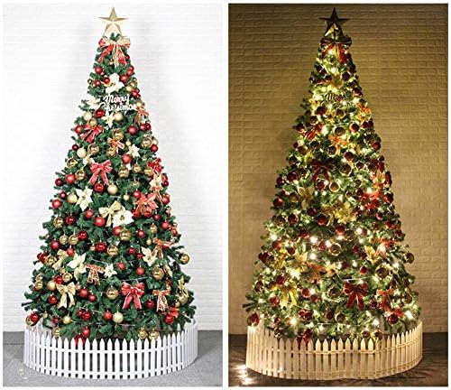 CAIXIN Umjetno božićno stablo smreke Xmas Tree, unaprijed ukrašeno za zabavu Kućna uredska uredska uredska uredska kancelarija Jednostavna montaža Metalna stalka-zelena 4FT