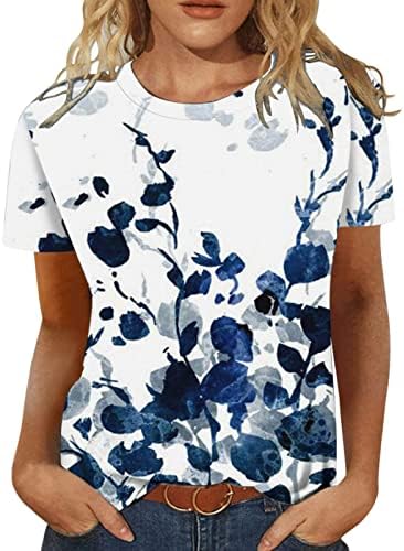 Ženska odjeća Trendi pamuk kratkih rukava Grafikon labava fit lounge bluza majica jesen ljetna bluza za dame