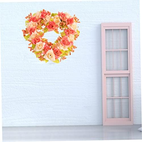 Kuyyfds vrata od vrata, artifični cvjetni vijenac Hydrangea vijenac mali srčani vijenac cvjetni umjetni vijenac za kućni zidni vjenčani dekor 8,2 inčni prednji vrata proljeće ljetni vijenac