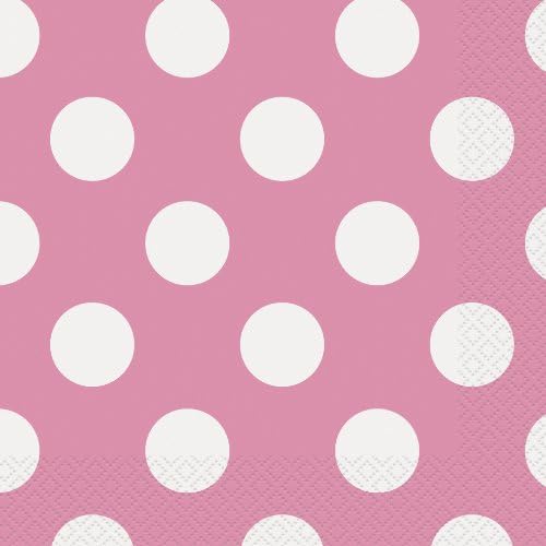 Jedinstvena industrija Hot Pink Polka Dot Paper Sapkins, 16ct