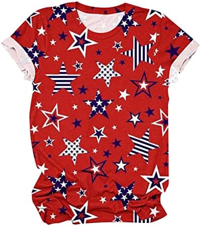 Ženska američka zastava T-Shirt kratki rukav 4. jula SAD Zastava Tops ljeto labava Patriotska novost majice bluza