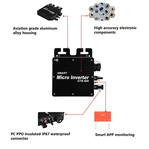 Mikro Inverter, 600w vodootporni IP65 Micro solarni Inverter WiFi kontrola automatska identifikacija