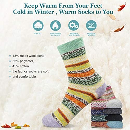 FYC ženske čarape zima-pokloni za žene-toplo guste meke vune čarape Božić Pokloni čarape udoban Crew Socks