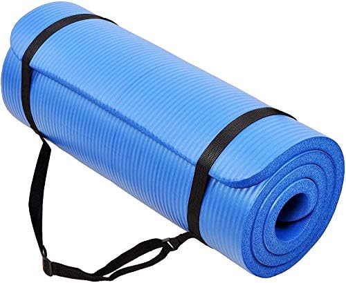 Essentials Thick Yoga Mat fitnes & amp; prostirka za vježbanje sa easy-Cinch Yoga Mat carrier remenom, 72D x 24 Š x 2/5 inča debljine