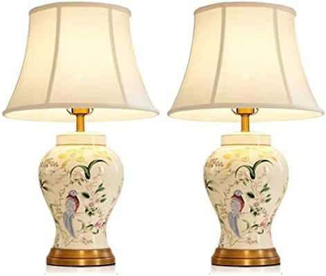 KNOXC noćna lampa, noćna lampa za spavaću sobu ili dnevni boravak 24,4 H keramičke Stolne lampe sa sjenilom od