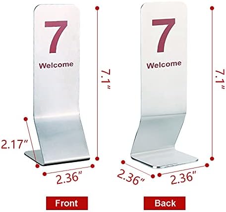 Muka Set od 10 visokih brojeva stola, dvostrane kartice sa brojevima od nerđajućeg čelika-crvena-broj 1 do 10