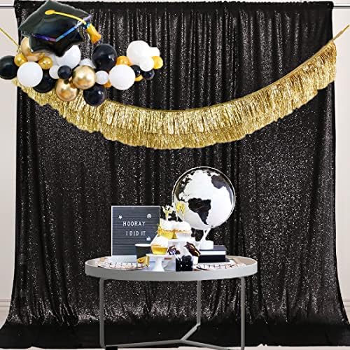 Black Partydelight Sequin Backdrop, fotografija, božićna pozadina, 6ft x 8ft