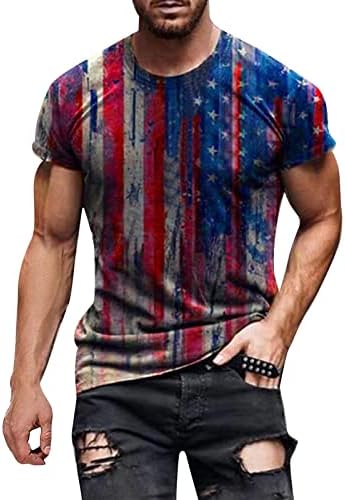 Majice vojnika kratkih rukava za Mušku američku zastavu Patriotsku grafičku majicu 4. jula Retro mišićna majica