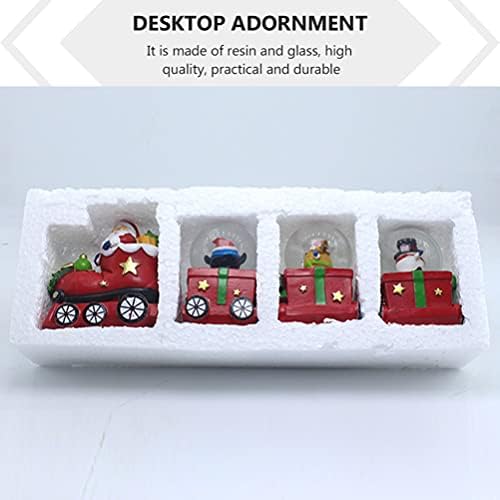 Nuobesty Božićni ukrasi 4pcs božićni snježni vodeni plitko stol santa figurine vode snježniji globus