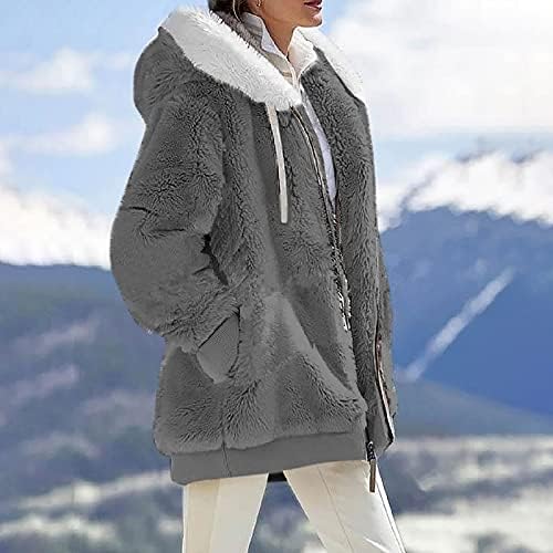 Foviguo Women Winter kaput, Zimski džemperi za žene s kapuljačom s kapuljačom s dugim rukavima klasični mekani džemper v izrez puffy comfort