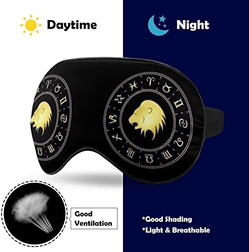 Zodijak znak Leo Sleep Eye maska ​​za oči sa podesivim kaišem za povezivanje za prijevoz aviona