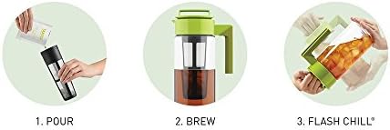 Takeya Premium Kvalitetni ledeni aparat za čaj za ledeni aparat za čaj sa patentiranom Flash Chill tehnologijom izrađena u SAD-u, BPA BESPLATNA, 1 qt, crna