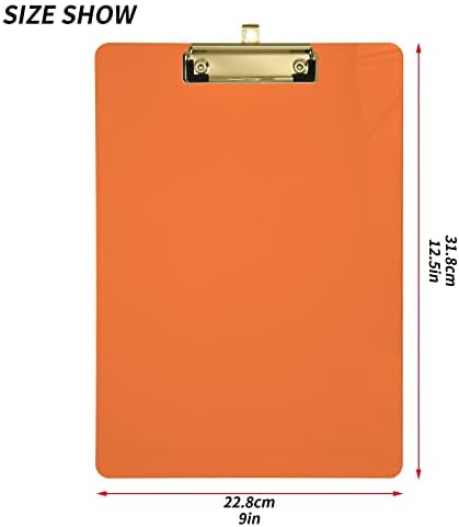 Narandžasti akrilni međuspremnik A4 ploče veličine slova sa kopčom niskog profila za žene, muškarce, djevojčice,