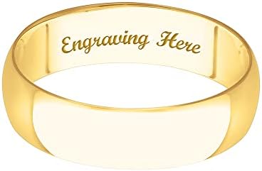 4mm 5mm 6MM personalizirani prstenovi od punog zlata-lagani muški prstenovi ili vjenčani prsten za žene u 10k ili 14k žutom, bijelom ili ružičastom zlatu; ženska ili muška vjenčana traka briljantnim izrazima