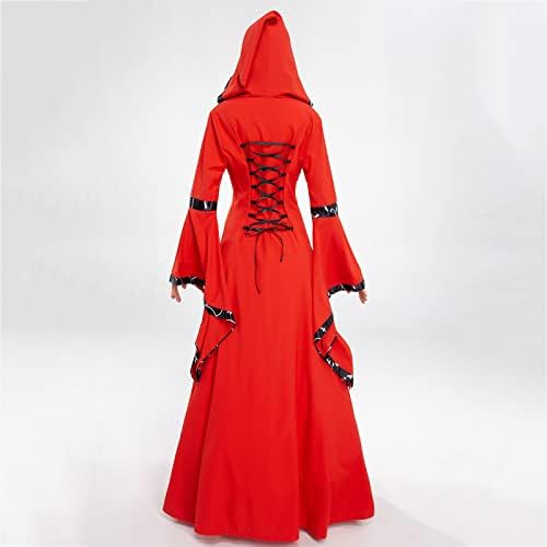 Liangtuohai Ženska srednjovjekovna Gothic Retro Robe Femme Haljina Print Ball haljina Kazalište Elegantna Cosplay haljina kostim D285 Crvena