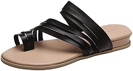 Ravne ljetne papuče plaže ženske otvorene cipele s otvorenim nogama Slip-On prozračne modne papuče Ležerne ravne otvorene sandale za žene ženske ravne sandale