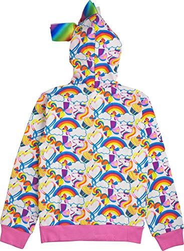 Jojo Siwa djevojke 'Little Unicords & Dugovine Sve preko Print Zip up Hoodie sa lukom