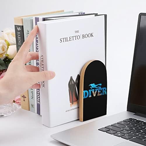 Scuba Diver slatka knjiga EndsWooden Bookends držač za police knjige razdjelnik moderni dekorativni