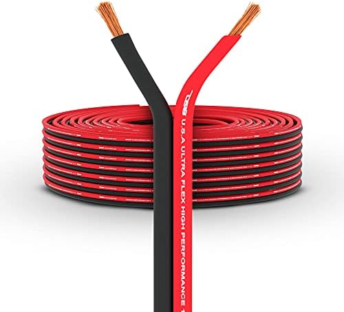 DS18 SW-10GA-100RB 10-GA Ultra Flex zvučnik žica crvena i crna 100 FT - Kabel zvučnika za audio aplikacije