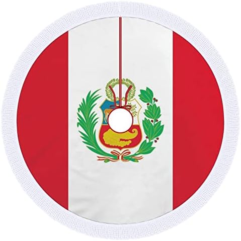 Peruanska zastava suknja za božićnu drvvu za odmor za odmor s ukrasama sa tasselom čipkom