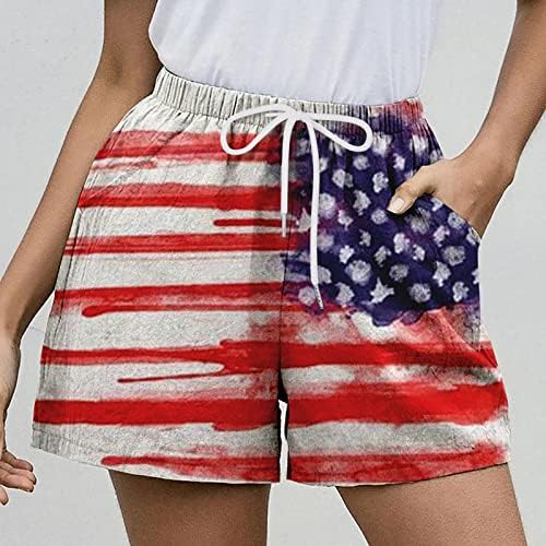 Četvrta kratke hlače za žene Ljeto Ležerne prilike, američke zastave Bikarske kratke hlače Loop