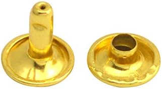 Wuuycoky Zlatni dvostruki kapice kožne zakovice Cutlata metalni nosači 9 mm i post 10 mm pakovanje od