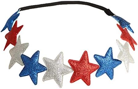 4. jula traka za glavu Glitter Stars Stretch Patriotic USA Independence Headwear američka zastava
