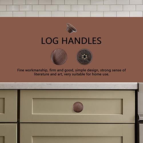 Doitool 2pcs Okrugli drveni pločice za drva Orah gotov kuhinjski ormar vuče ručke hardver za kuhinjske
