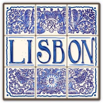 Lisabon Portugal Dizajn pločica - 3 Vinilna naljepnica - za automobilski telefon za laptop