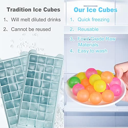 100 pakovanja kocke leda za višekratnu upotrebu za piće, šarene plastične kocke leda okruglog oblika bez razrjeđivanja