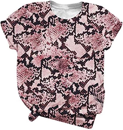 uikmnh ženski vrhovi majice Cheetah Shirt kratki rukav ljetna opuštena majica