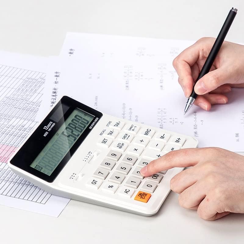 XWWDP kalkulator Provjerite tačno 120 koraka crno bijela 12-znamenkasti dvostruko električni poslovni ured za financiranje radne površine (boja: b, veličina