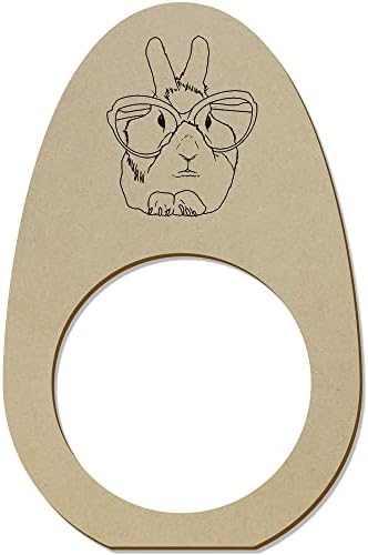 Azeeda 5 X 'Rabbit sa sunčanim naočalama' Drveni prstenovi / držači za salvete